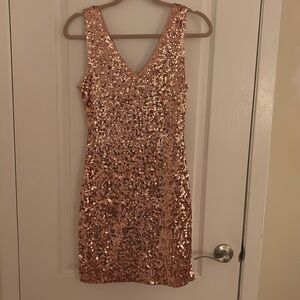 PrettyGuide Women's  Deep VNeck Sequin Glitter Bodycon Dress- new with tags- Med